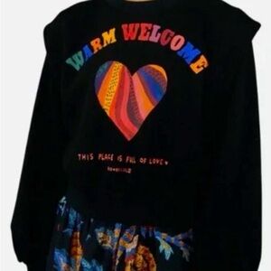 FARM Rio Black Sweatshirt with Multicolor Heart Graphic